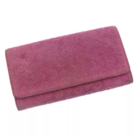 Celine Wallet Purse Long Wallet C Macadam Pink Woman Authentic Used